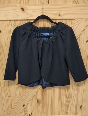 Vera Wang Cropped Ruffled Shrug
